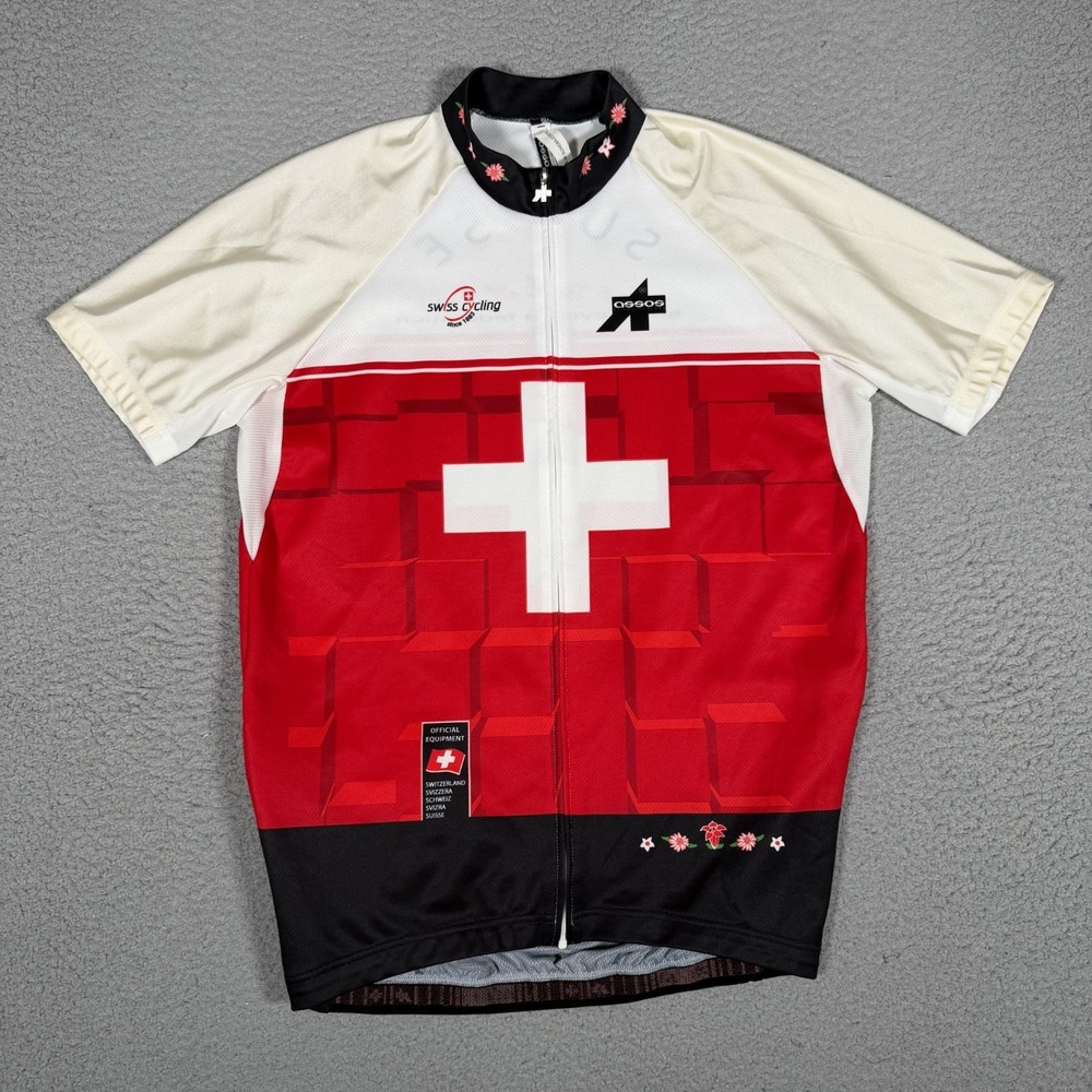 Assos Cycling Jersey Mens Large Full Zip Performance Racing Bike Stretch Logo